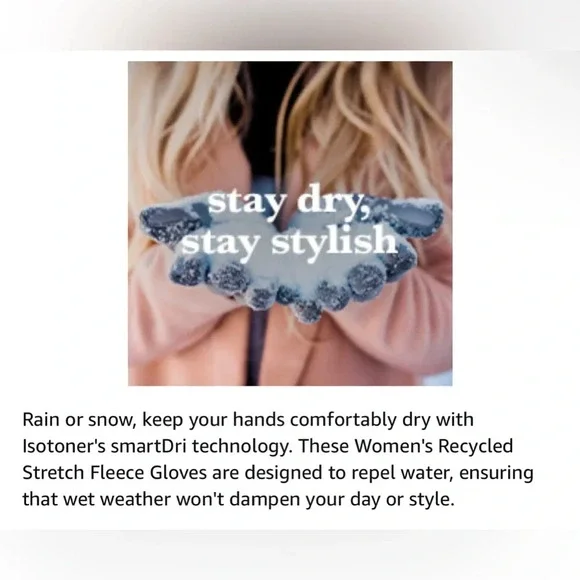 Isotoner women’s gloves in black - Picture 7 of 9